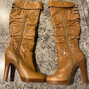 Jessica Simpson Tall Tan Heeled Boots Size 8.5